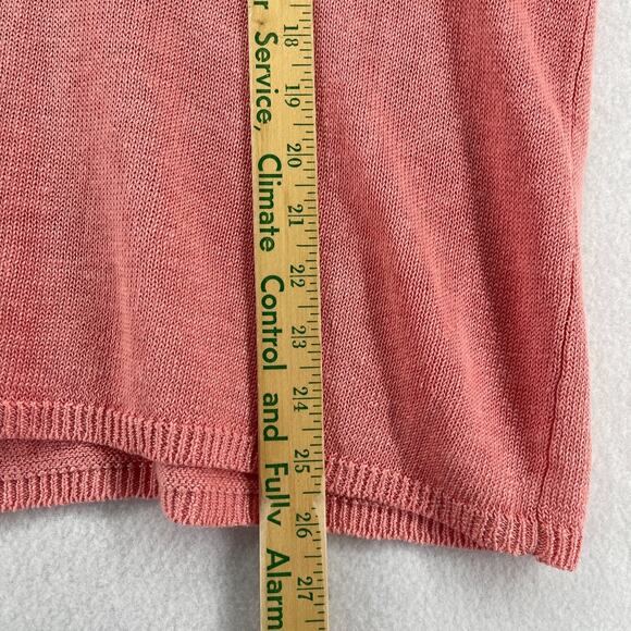 BASIC ELEMENTS Sweater Womens L Irish Linen Short Sleeve Top Pink HK VTG - Picture 10 of 11